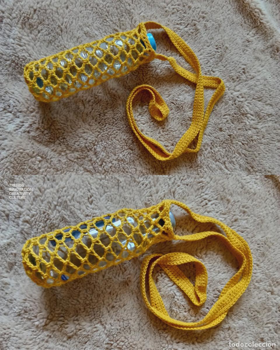 Artesan&iacute;a: BONITO PORTA BOTELLAS PORTABOTELLAS BOLSO BOLSITO GANCHILLO CROCHET ARTESANAL, NUEVO, HECHO A MANO