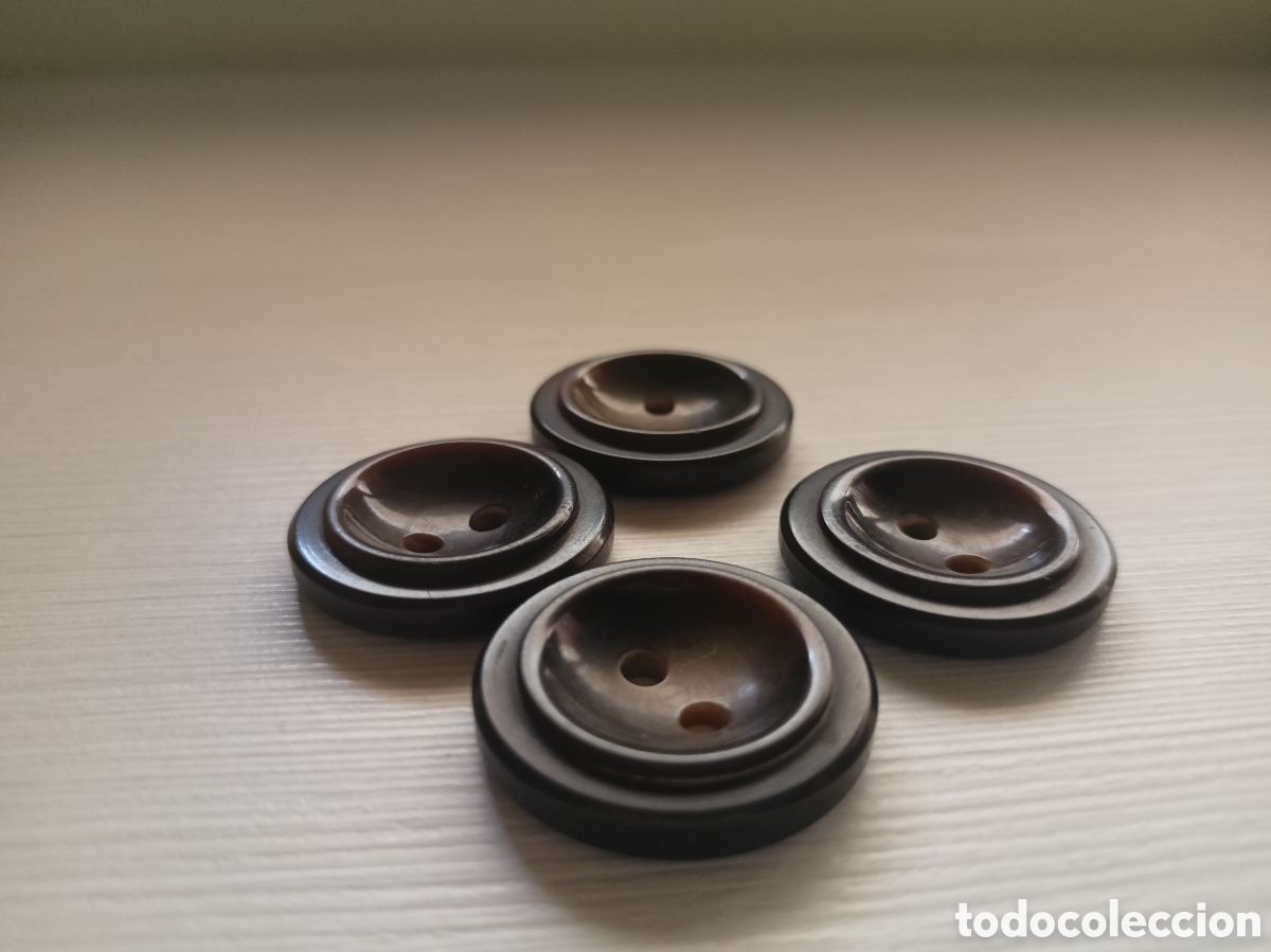 Artesan&iacute;a: 4 botones abrigo marr&oacute;n jaspeado - Foto 3