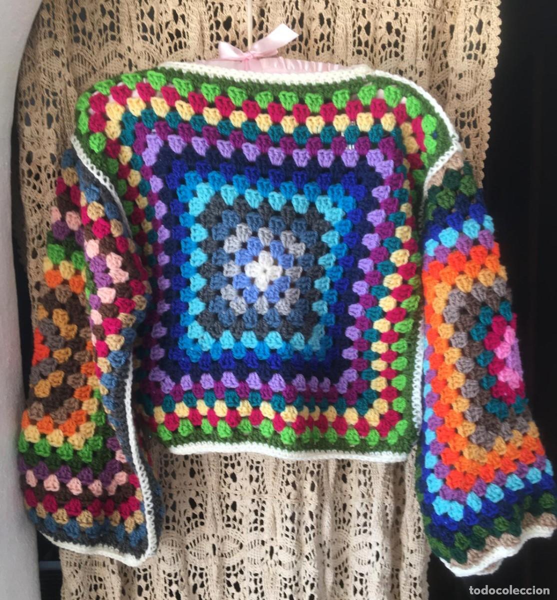 Artesan&iacute;a: Jersey artesanal con la t&eacute;cnica de Granny Squares de crochet