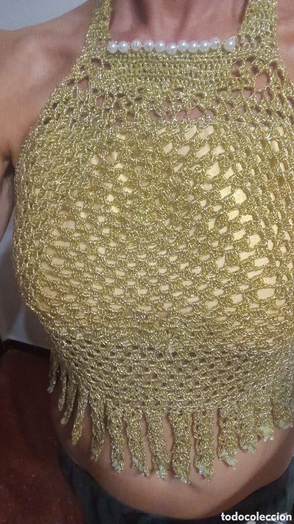 Artesan&iacute;a: Top dorado para mujer