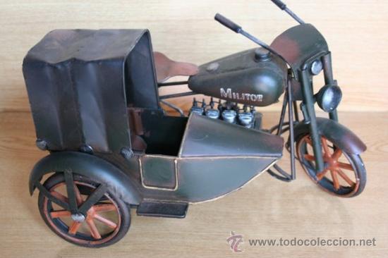 Artesan&iacute;a: Motocicleta con sidecar hechos en hierro. - Foto 2