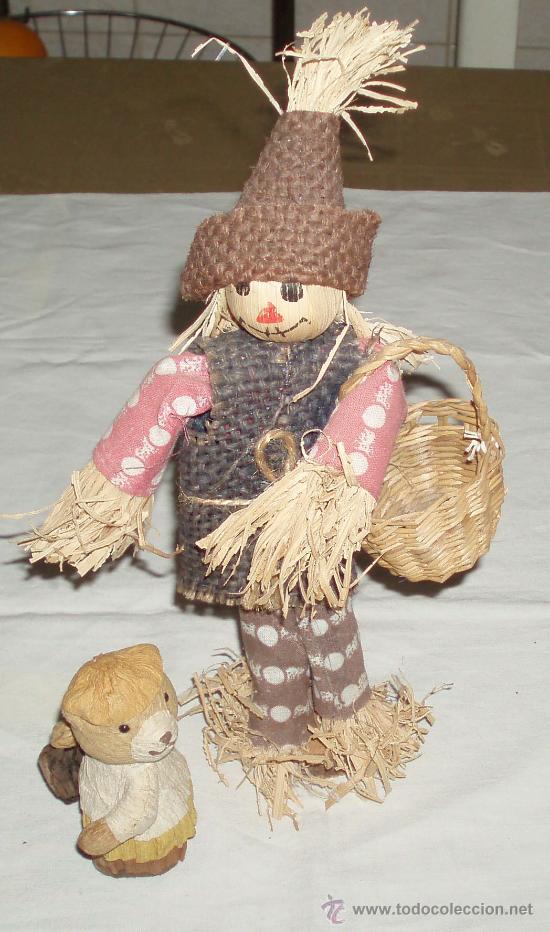 Artesan&iacute;a: mu&ntilde;eco hecho con rafia medidas 23 cms - Foto 1