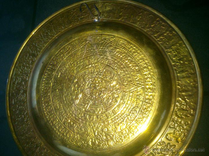 Artesan&iacute;a: PLATO DE BRONCE PINTADO MEXICO - Foto 3