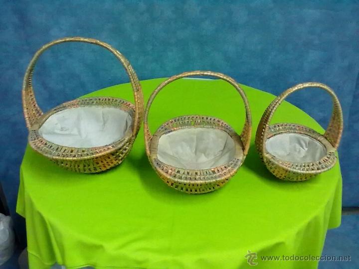Artesan&iacute;a: TRES CESTAS CON ASA APILABLES. - Foto 1