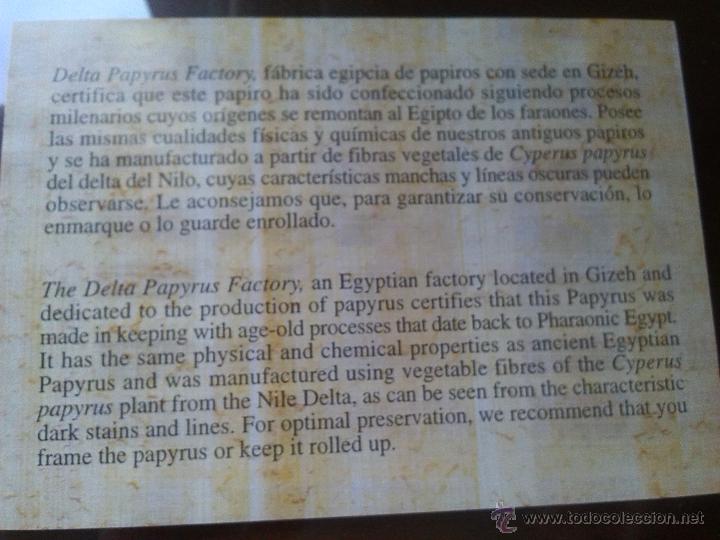 Artesan&iacute;a: PAPIRO EGIPCIO CON CERTIFICADO - Foto 2