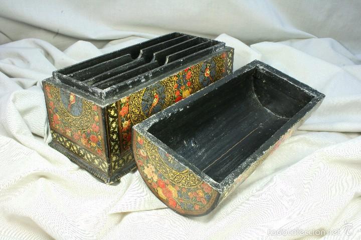 Artesan&iacute;a: Caja de madera pintada a mano. Iran&iacute;. - Foto 3