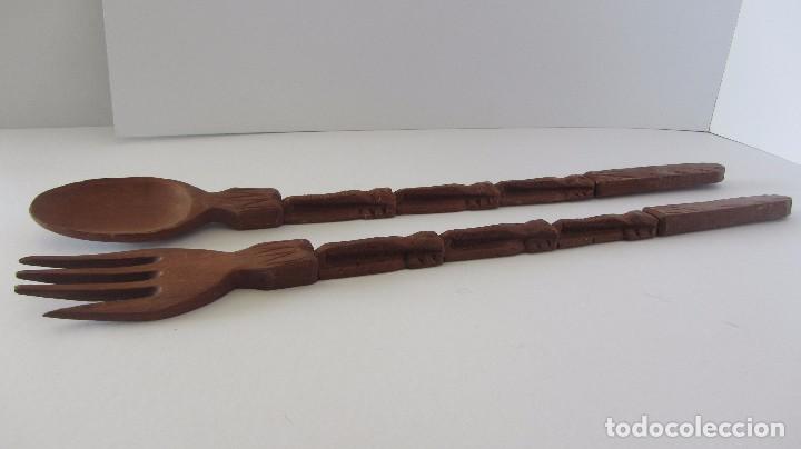 Artesan&iacute;a: CUCHARA Y TENEDOR DE MADERA - AFRICA - Foto 2