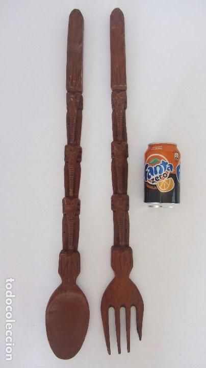 Artesan&iacute;a: CUCHARA Y TENEDOR DE MADERA - AFRICA - Foto 1
