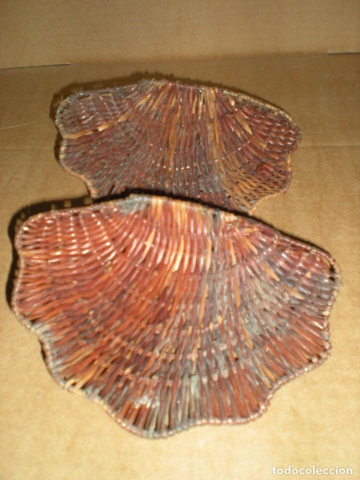 Artesan&iacute;a: pareja de conchas en mimbre 18x12cm - Foto 2