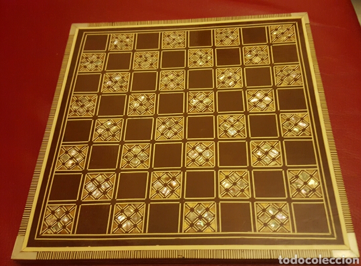 Artesan&iacute;a: DAMERO TABLERO AJEDREZ TARACEA MARQUETER&Iacute;A - Foto 1
