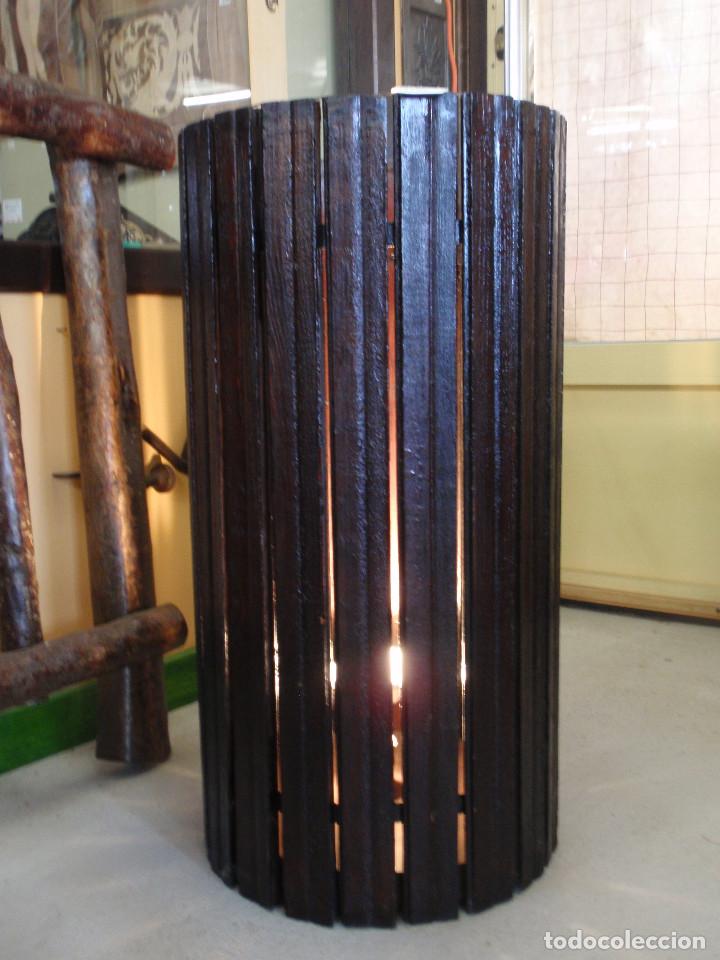 Artesan&iacute;a: L&aacute;mpara de madera circular - Foto 1