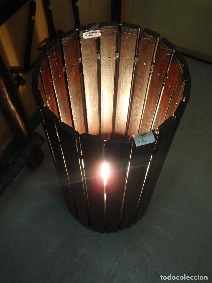 Artesan&iacute;a: L&aacute;mpara de madera circular - Foto 2