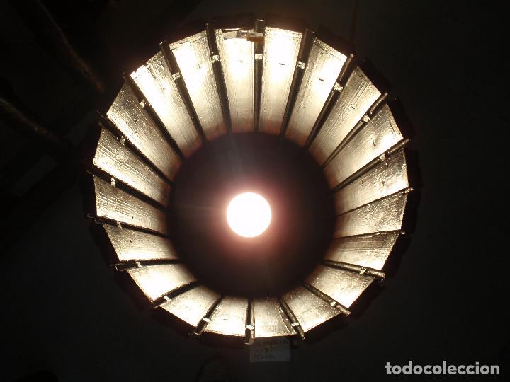 Artesan&iacute;a: L&aacute;mpara de madera circular - Foto 3