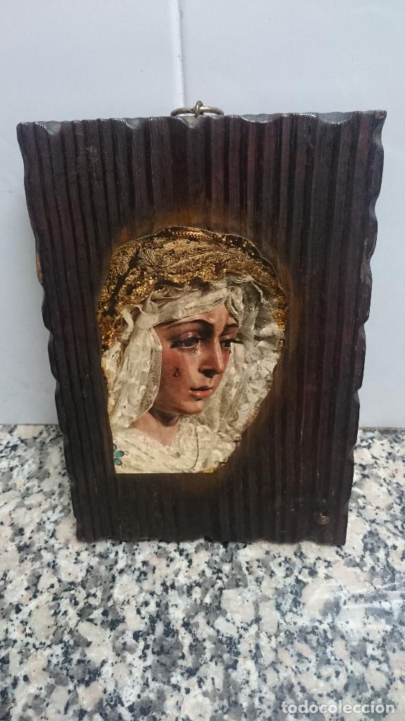 Artesan&iacute;a: ANTIGUO RETABLO VIRGEN E LA MACARENA . 17 X 24 - Foto 1