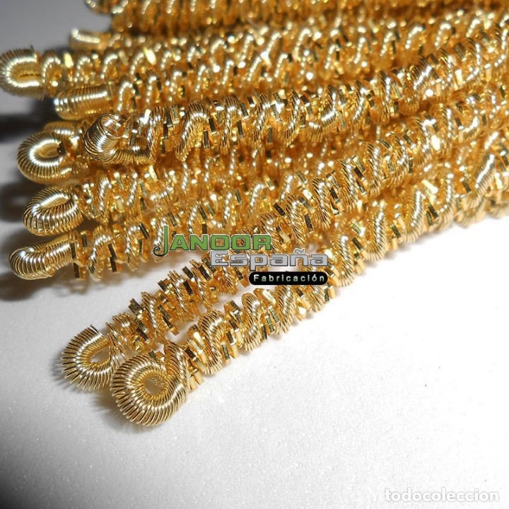 Artesan&iacute;a: Borla de oro con fleco de canel&oacute;n de 12 cm - Foto 1