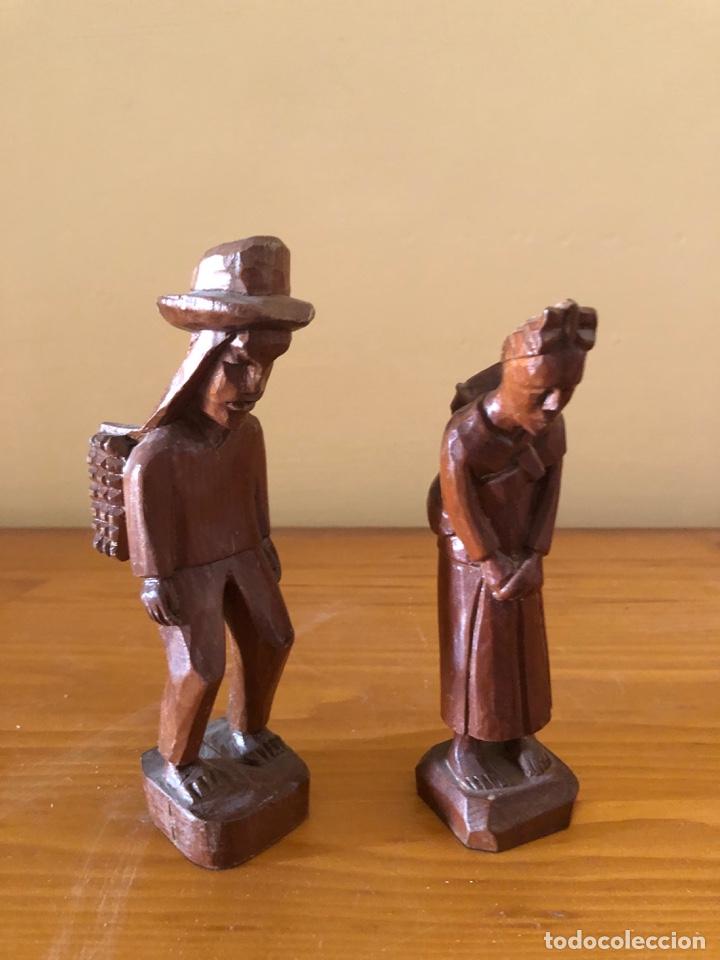 pareja indigenas tallados en madera - Compra venta en todocoleccion