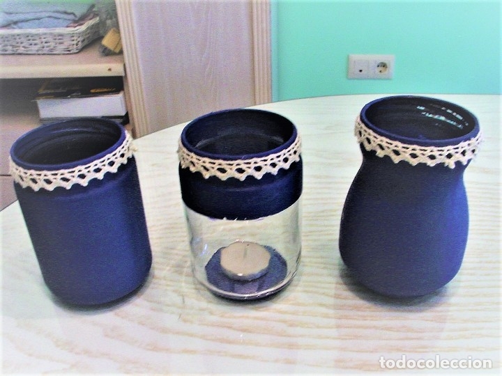 Artesan&iacute;a: Lote de tres tarros decorados - Foto 5