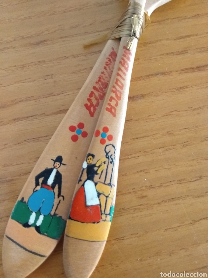 Artesan&iacute;a: Cubiertos de madera. Recuerdo de Mallorca. - Foto 2