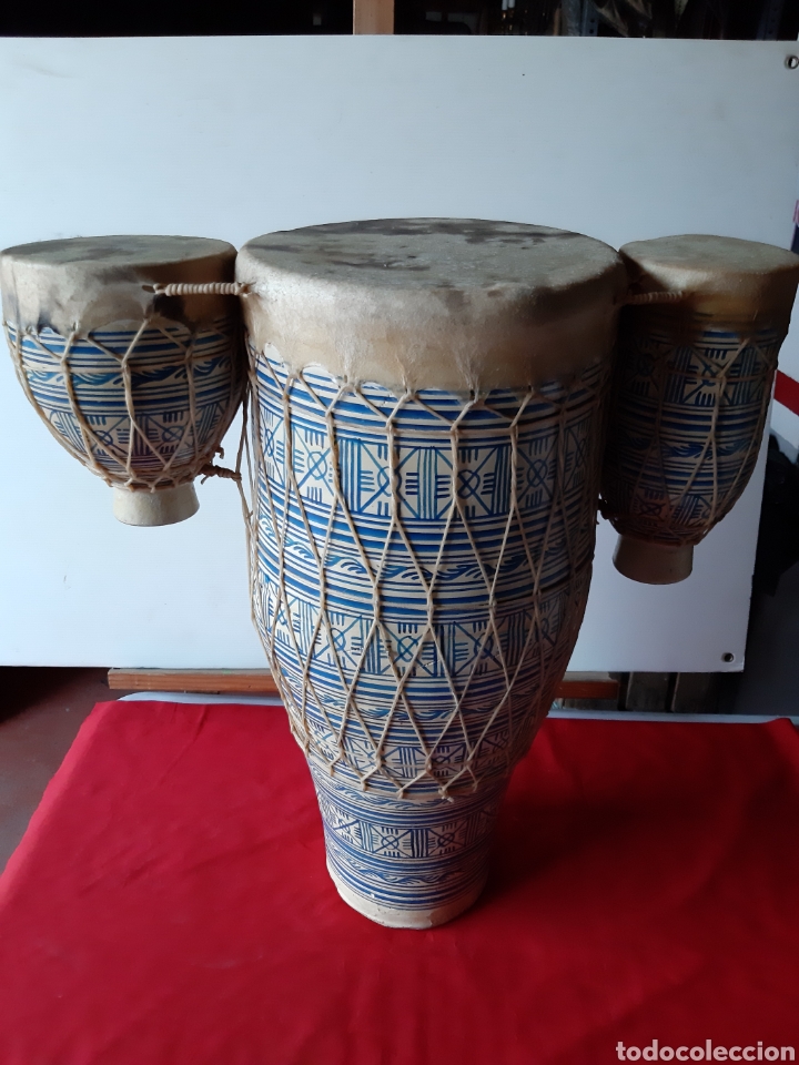 Artesanía: Gran timbal en cerámica y piel - Foto 1 - 168632257