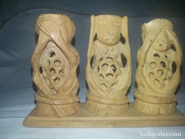 Artesan&iacute;a: TRES GEISHAS EN MADERA - Foto 2