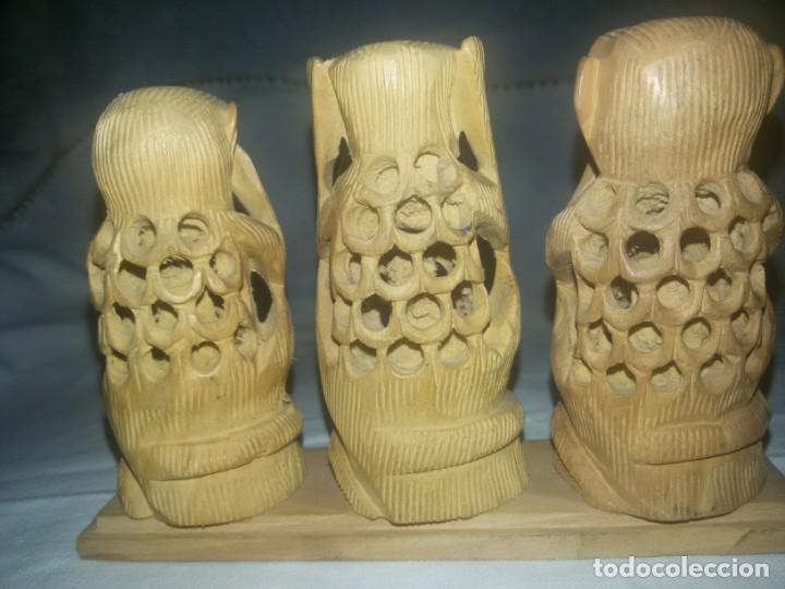Artesan&iacute;a: TRES GEISHAS EN MADERA - Foto 3