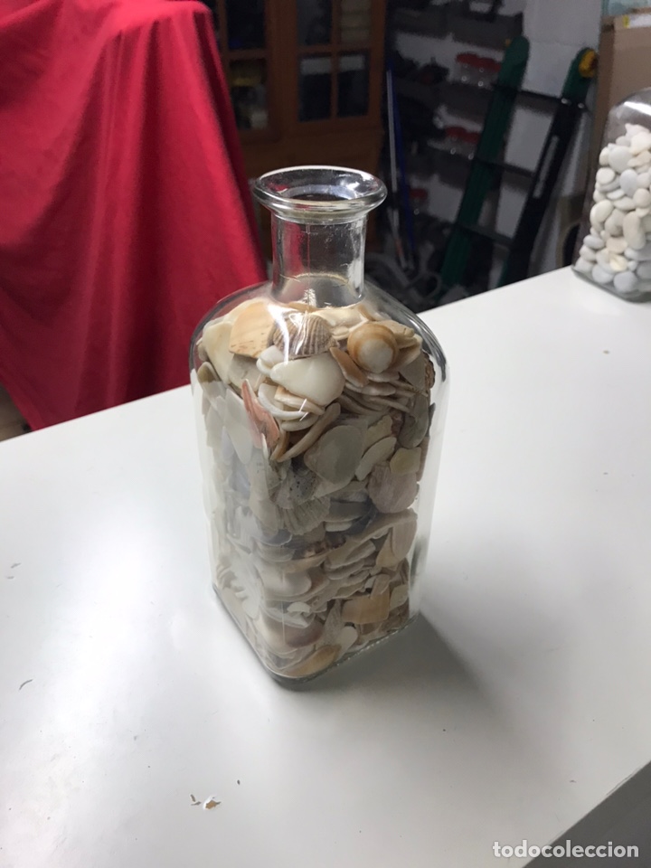 Artesan&iacute;a: Botella de cristal con trozos de conchas marinas - Foto 1