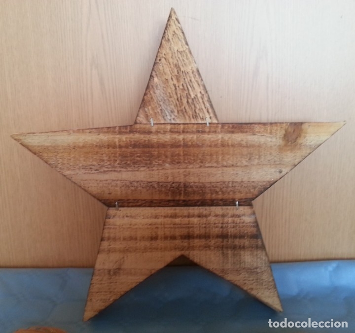 Artesan&iacute;a: Estrella. Figura en madera con luz de led - Foto 2