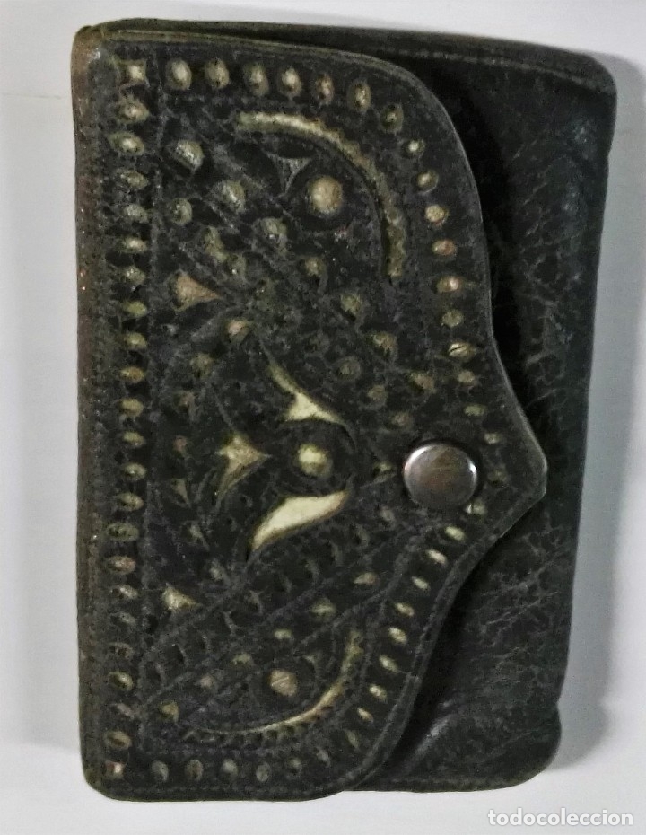 Artesan&iacute;a: Cartera de cuero. decorada. Antigua - Foto 5