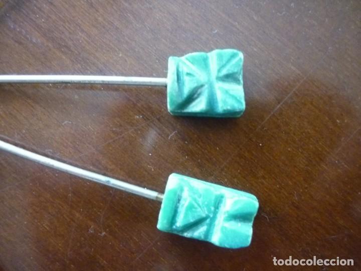 Artesan&iacute;a: Pinchos Plata y piedra jade - Foto 3