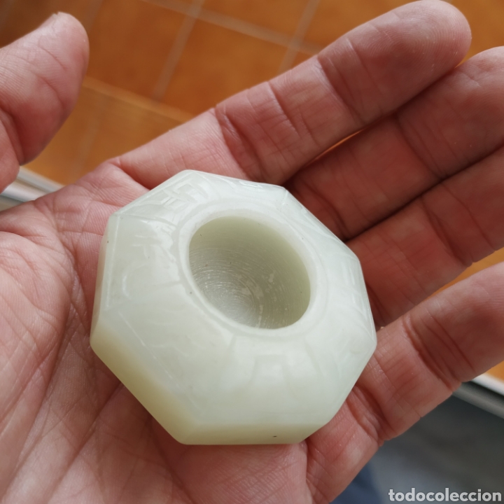 Artesan&iacute;a: Tintero de jade verde tallado a mano - Foto 4