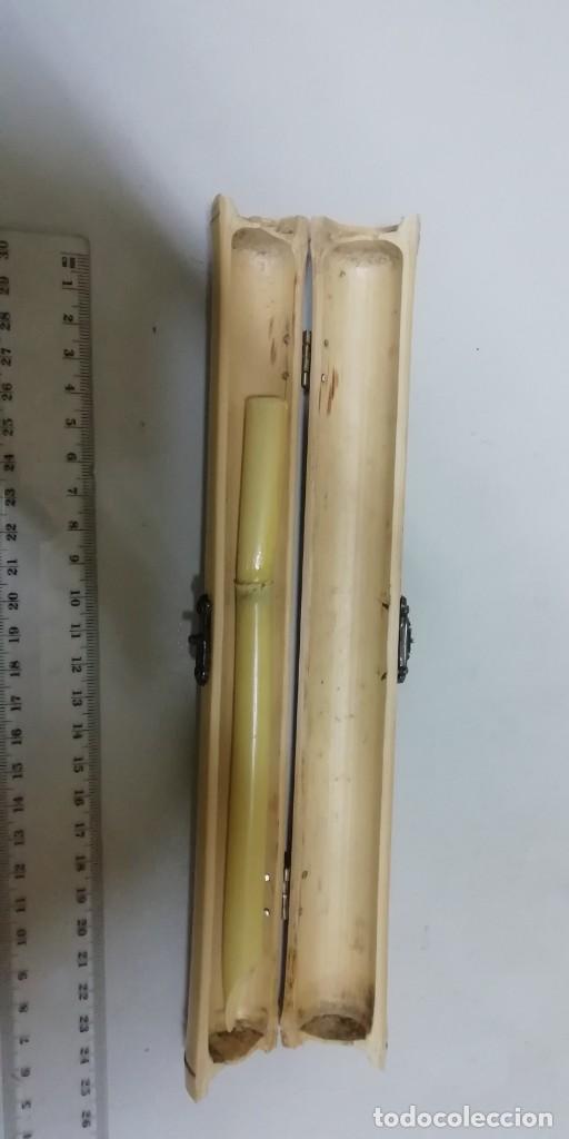 Artesan&iacute;a: Estuche de ca&ntilde;a para c&aacute;lamo - Foto 2
