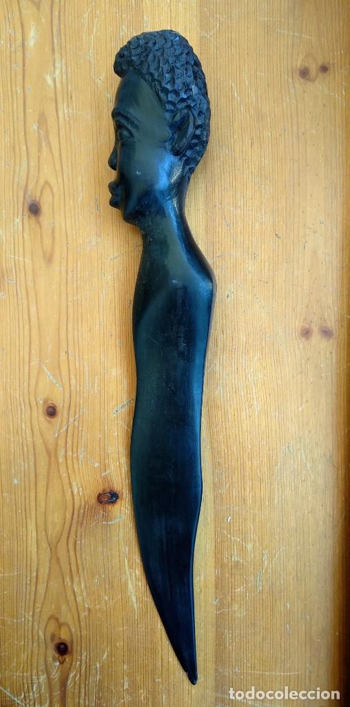 Artesan&iacute;a: Abrecartas de &eacute;bano con busto de africano - Foto 1