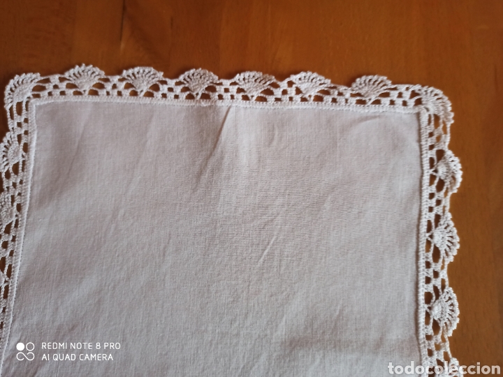 Artesan&iacute;a: Pa&ntilde;uelo blanco con puntilla - Foto 3