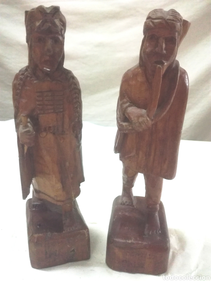 Artesan&iacute;a: Dos figuras antiguas talladas en madera - Foto 1