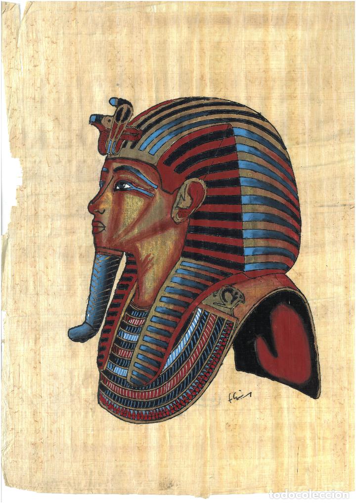 Artesan&iacute;a: 2 PAPIROS EGIPCIOS CON CERTIFICADO KARNAK PAPIRUS. 42*33 CMS. - Foto 2
