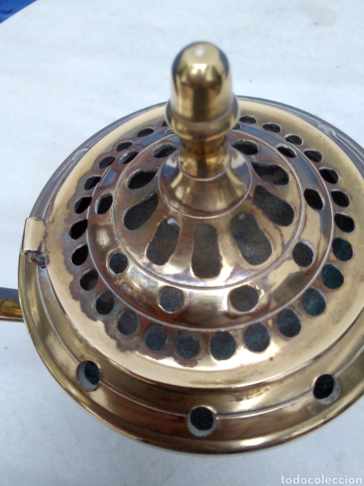 Artesan&iacute;a: Antigua l&aacute;mpara de aceite dorada - Foto 2