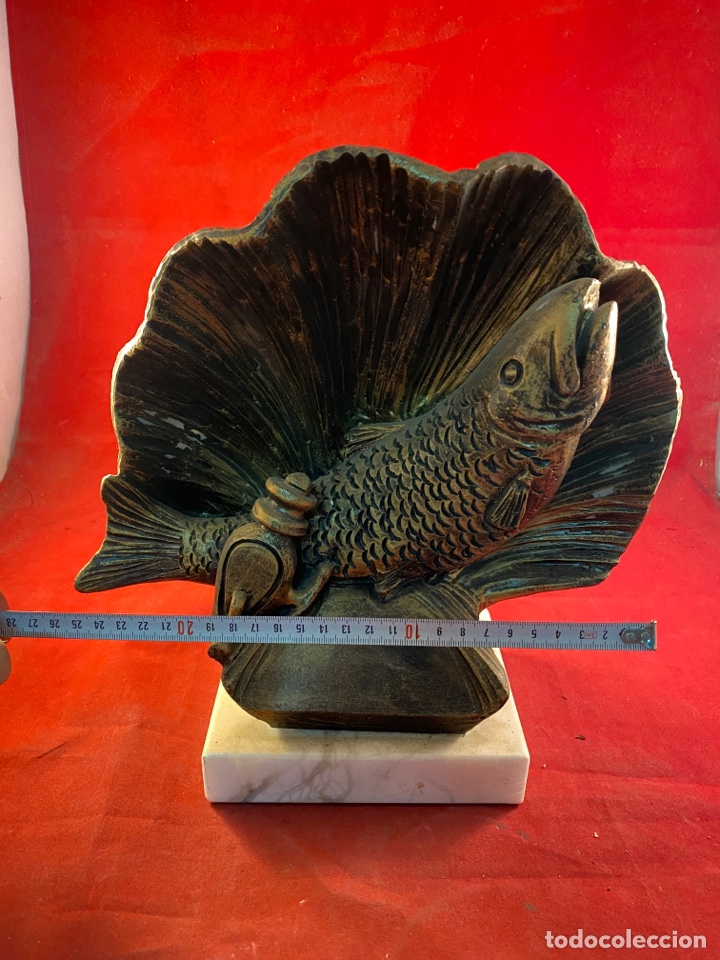 Artesan&iacute;a: Trofeo pesca cer&aacute;mica con base de m&aacute;rmol - Foto 5