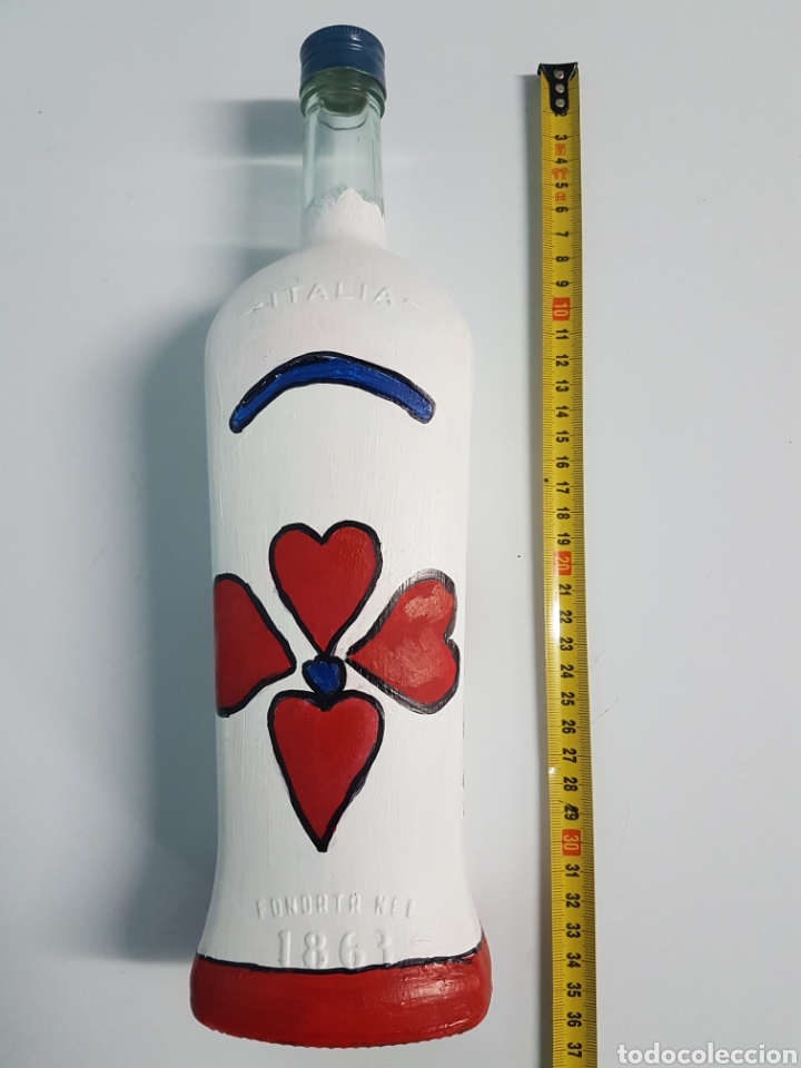 Artesan&iacute;a: BOTELLA CRISTAL DE MARTINI PINTADA A MANO - Foto 2