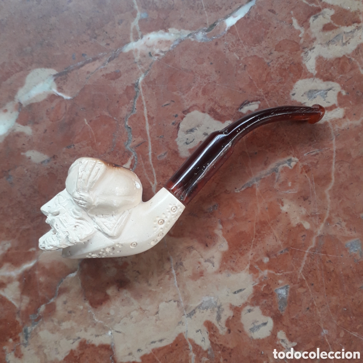 Artesan&iacute;a: Pipa cer&agrave;mica con rostro tallado - Foto 2