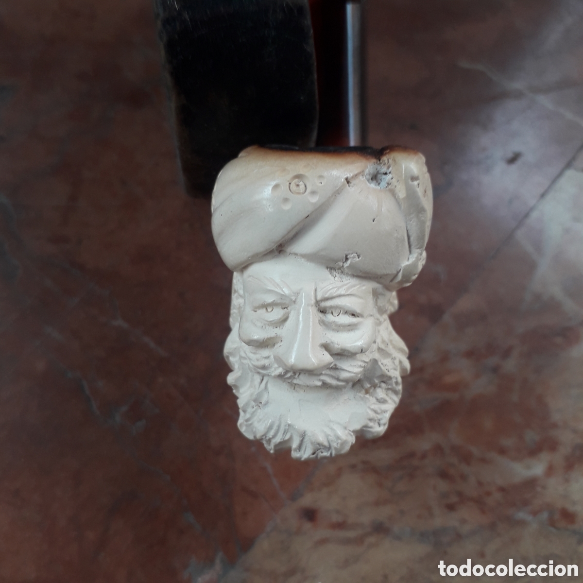 Artesan&iacute;a: Pipa cer&agrave;mica con rostro tallado - Foto 1