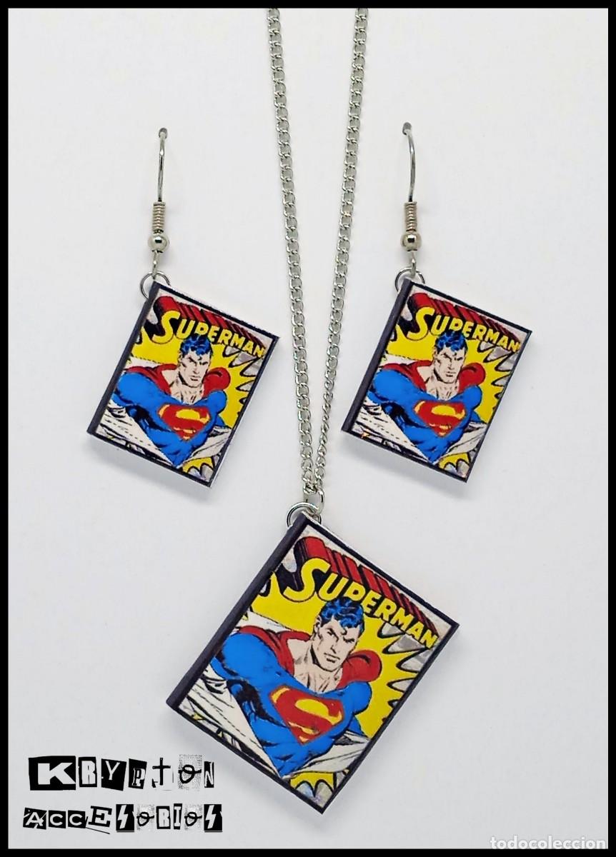 Artesan&iacute;a: Conjunto SUPERMAN - Collar y Pendientes - COMIC DC - Superheroe Krypton - Libro - El Hombre de Acero - Foto 1