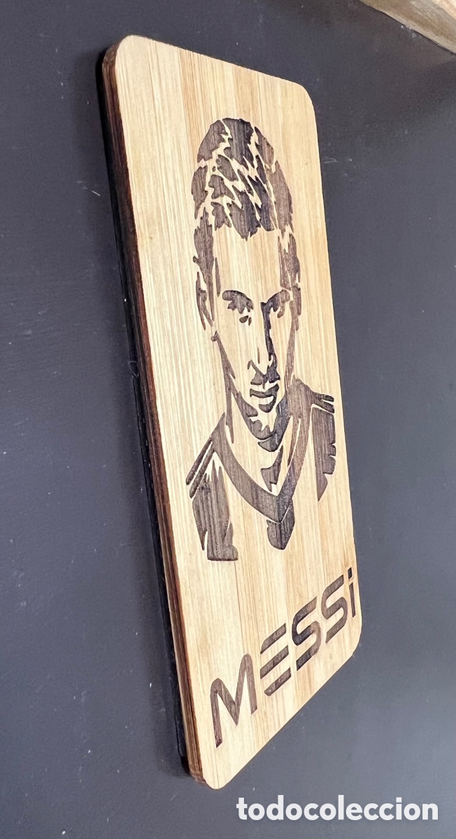 Artesan&iacute;a: Im&aacute;n de bamb&uacute; grabado con l&aacute;ser, Messi - Foto 2