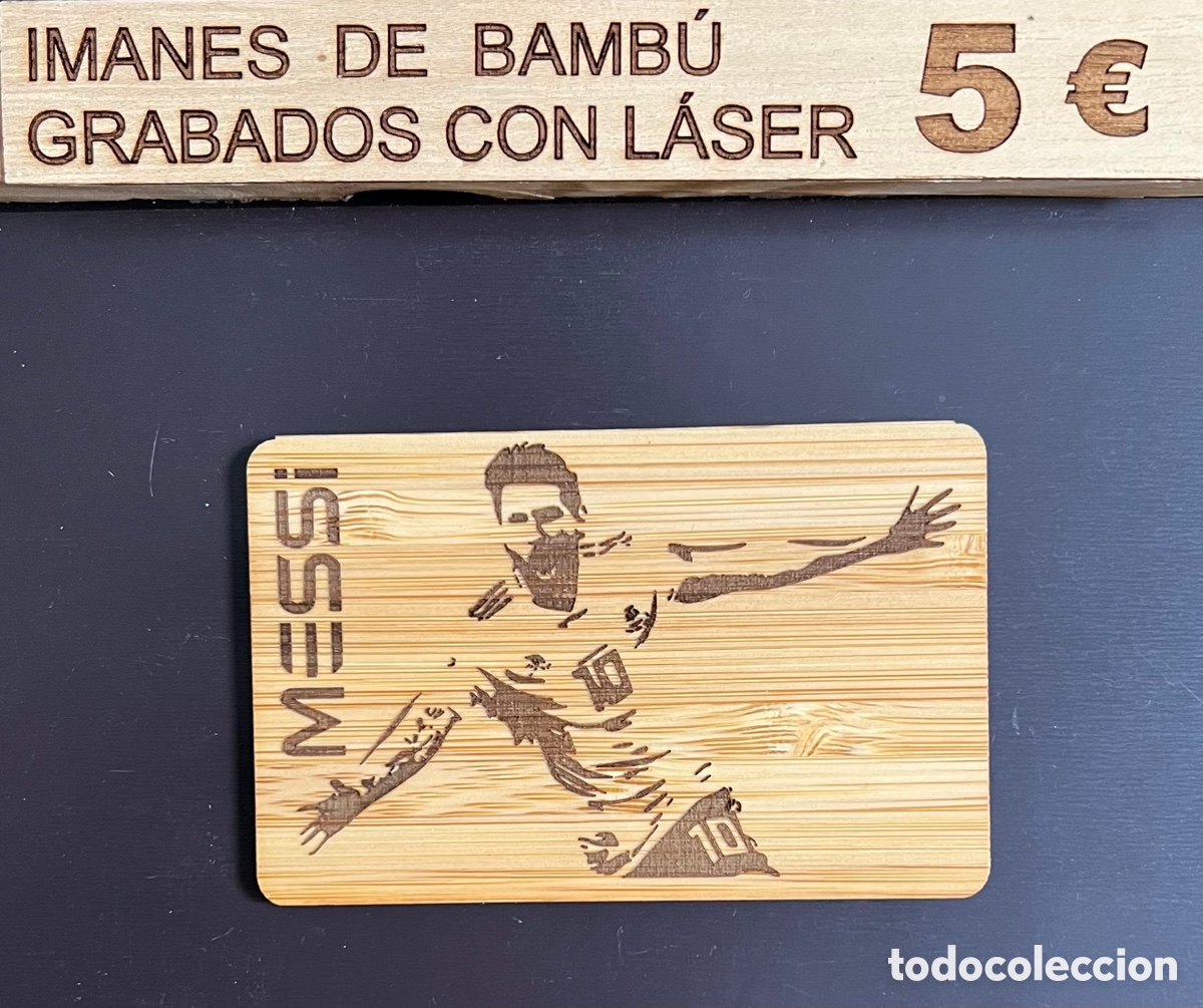 Artesan&iacute;a: Im&aacute;n de bamb&uacute; grabado con l&aacute;ser, Messi - Foto 3
