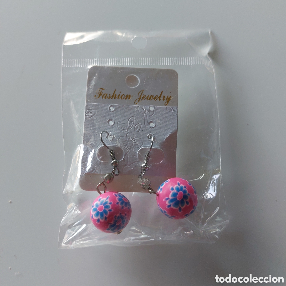 Artesan&iacute;a: Pendientes bola flor rosa nuevos - Foto 1