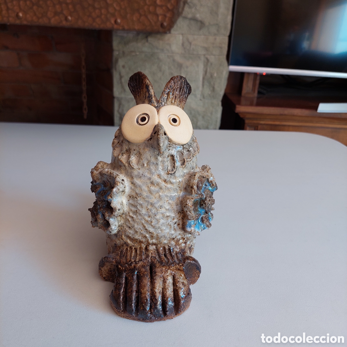 Artesan&iacute;a: Figura de B&uacute;ho de gres y esmalte - Foto 2