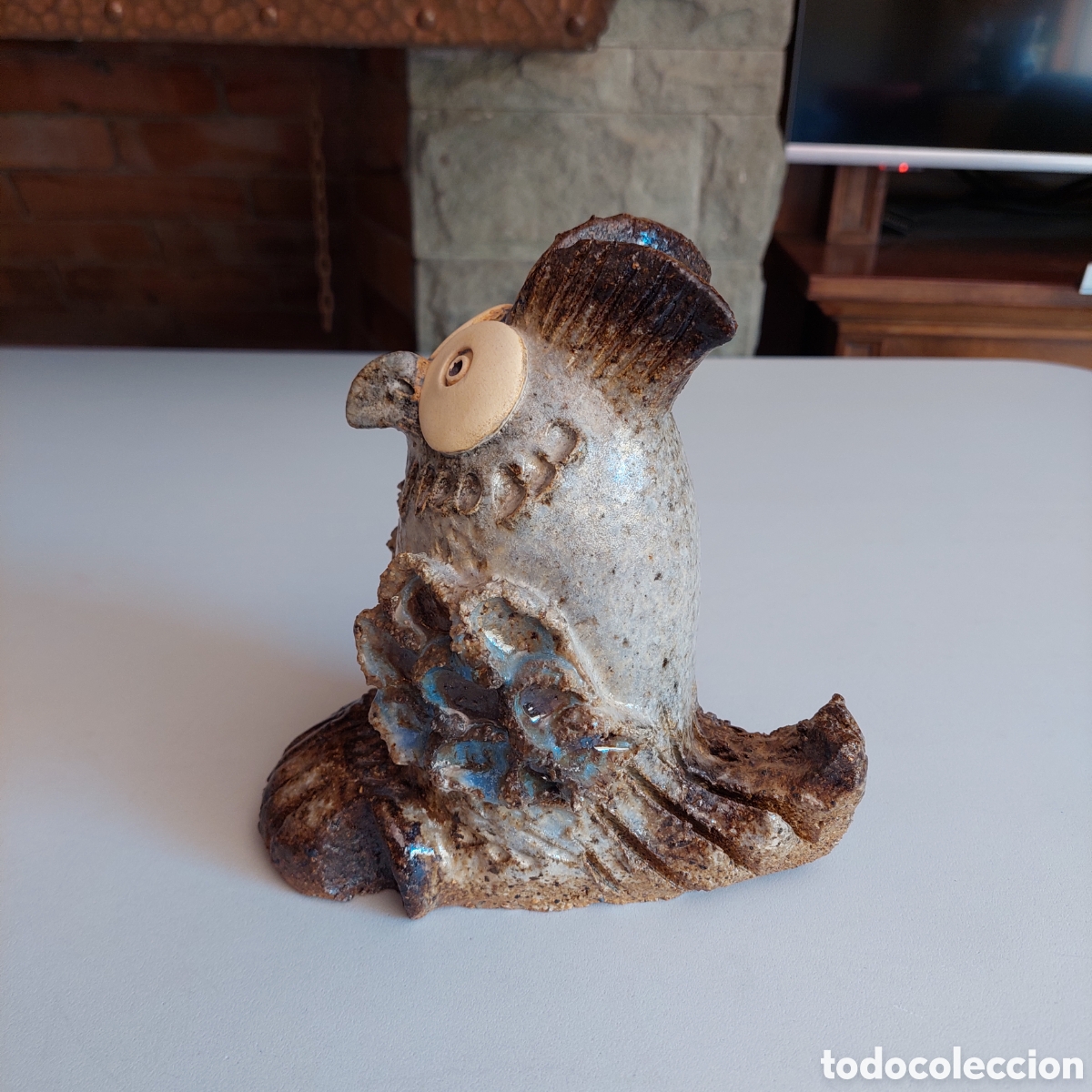 Artesan&iacute;a: Figura de B&uacute;ho de gres y esmalte - Foto 3