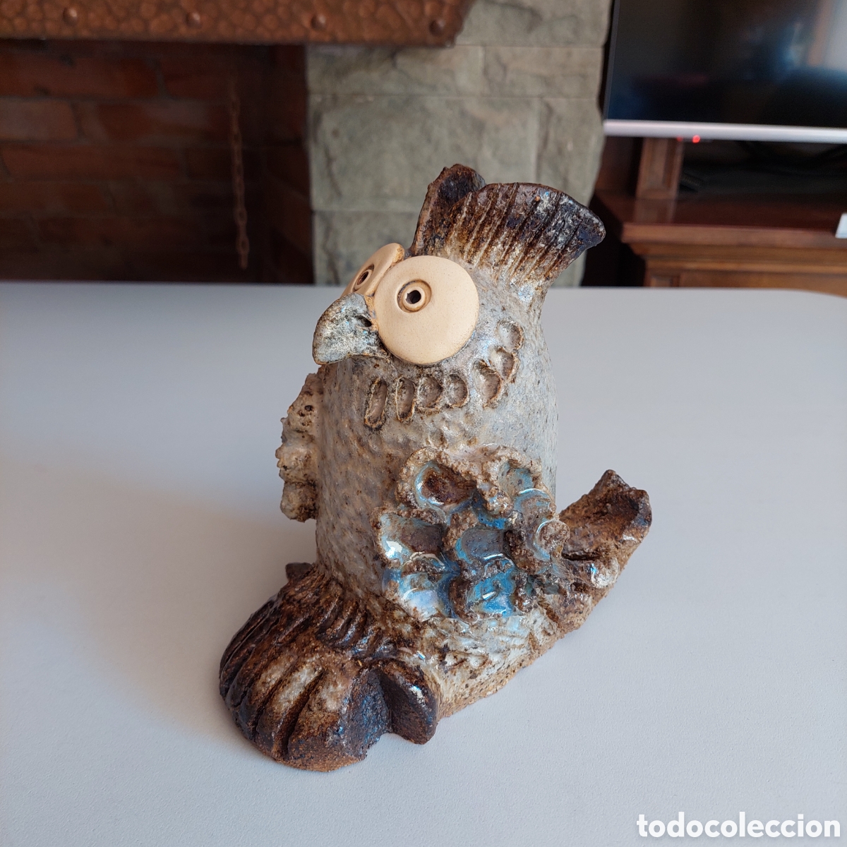 Artesan&iacute;a: Figura de B&uacute;ho de gres y esmalte - Foto 4