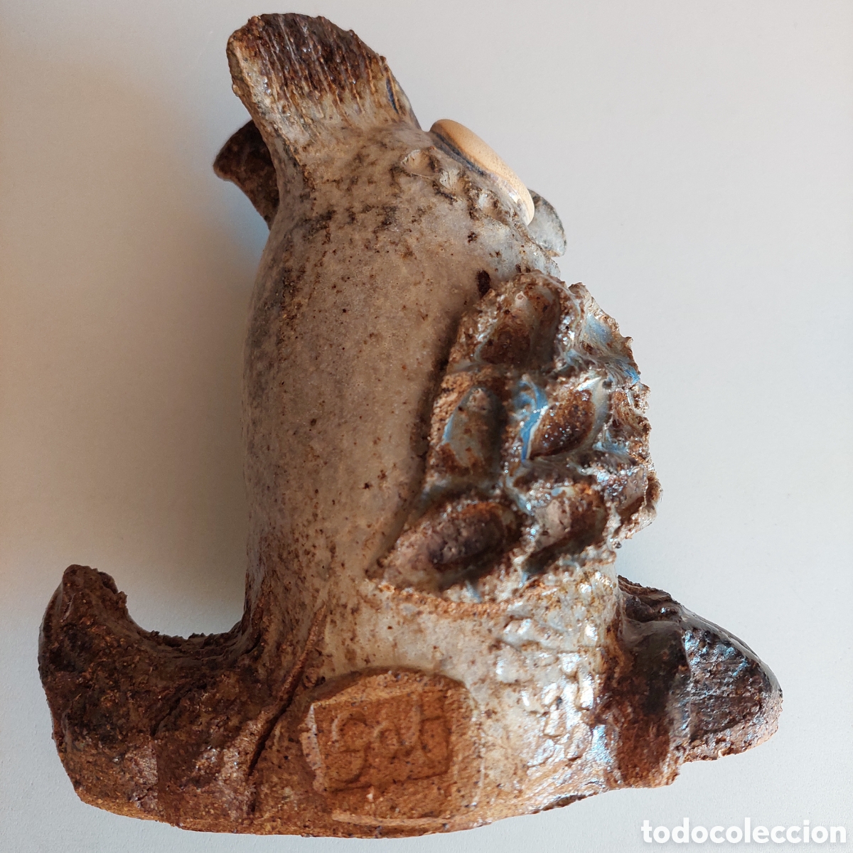Artesan&iacute;a: Figura de B&uacute;ho de gres y esmalte - Foto 5