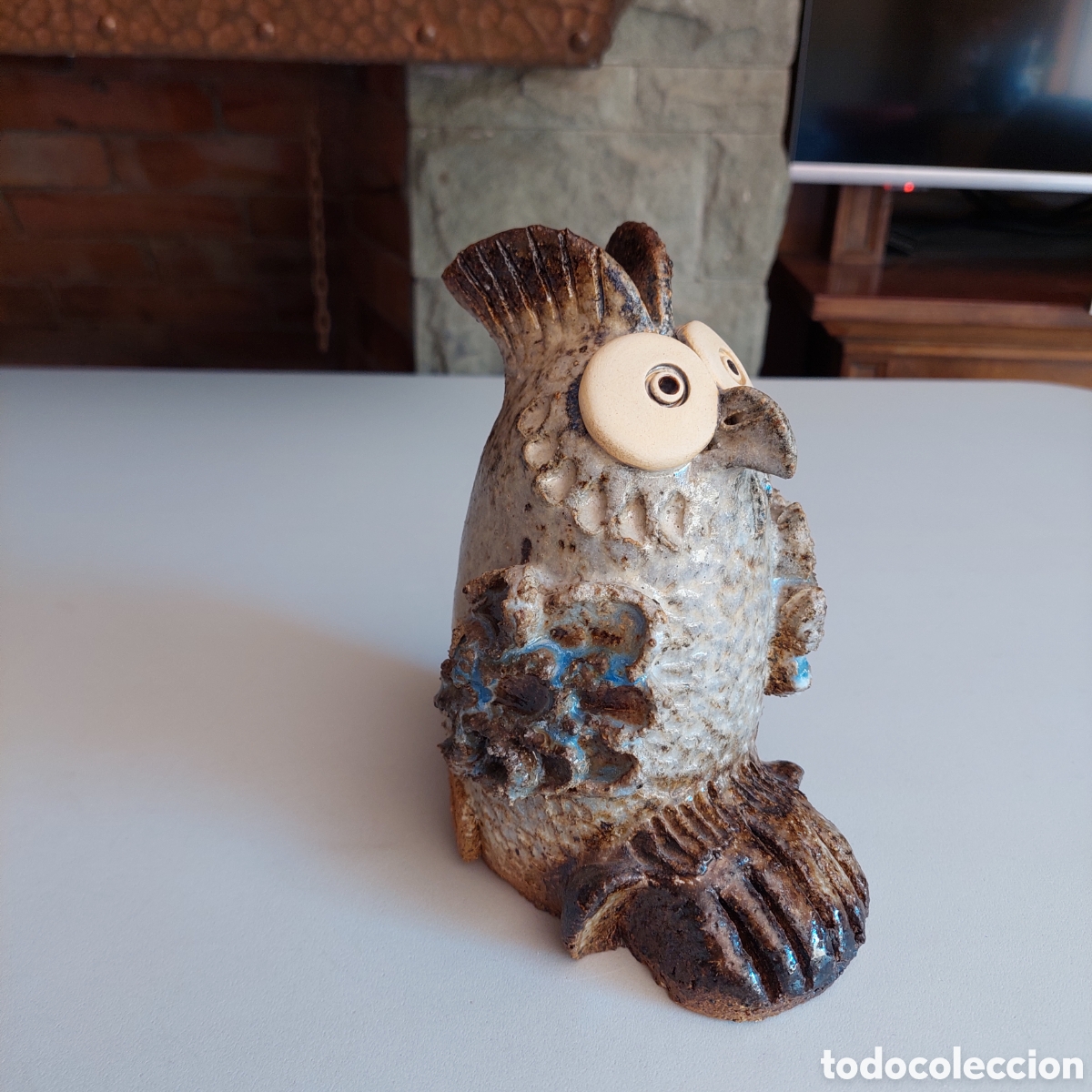 Artesan&iacute;a: Figura de B&uacute;ho de gres y esmalte - Foto 1
