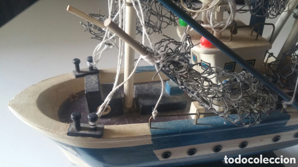 Artesan&iacute;a: Maqueta de barco de pesca de madera. - Foto 4